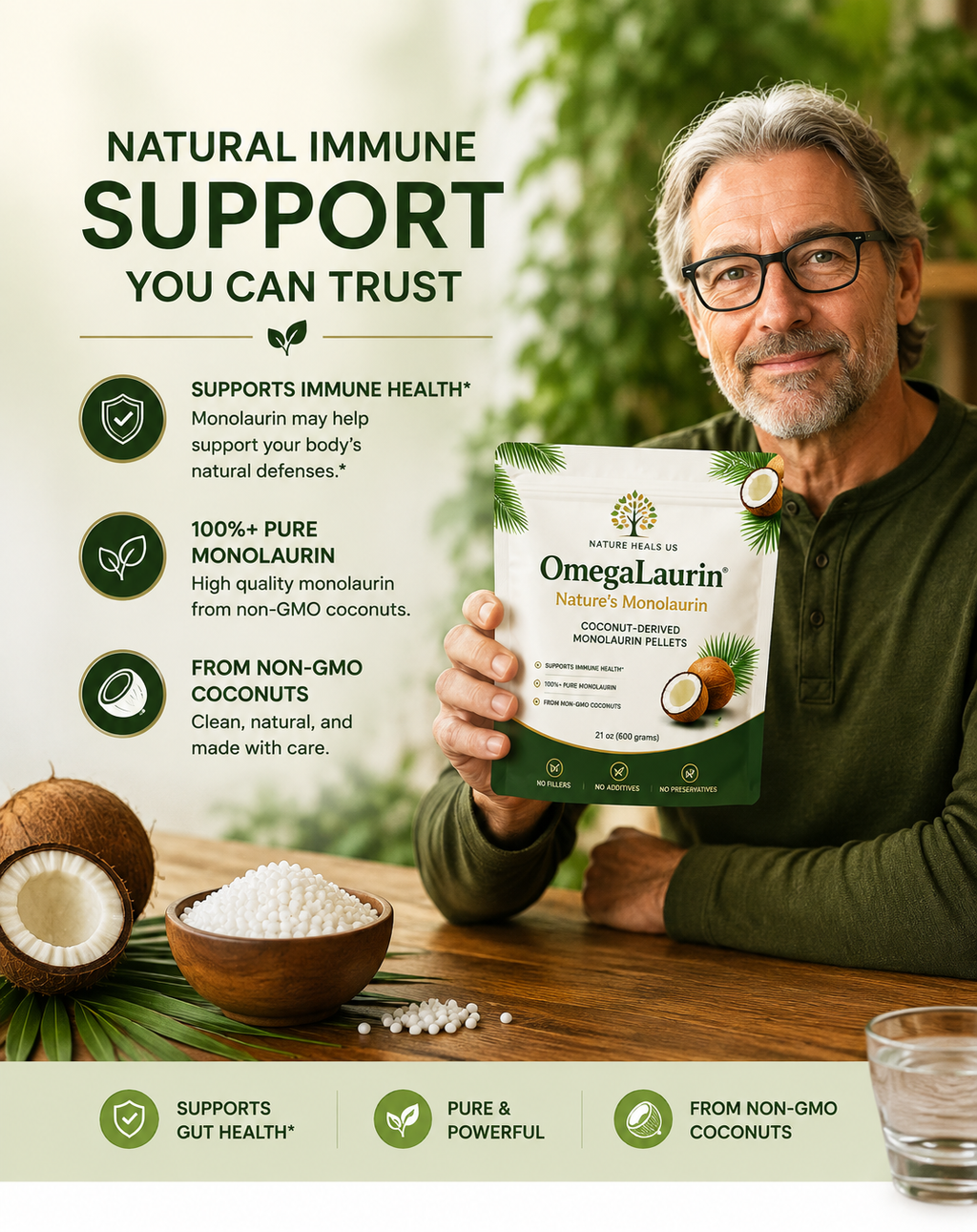OmegaLaurin® Pure Monolaurin Pellets – 21 oz (600 g)
